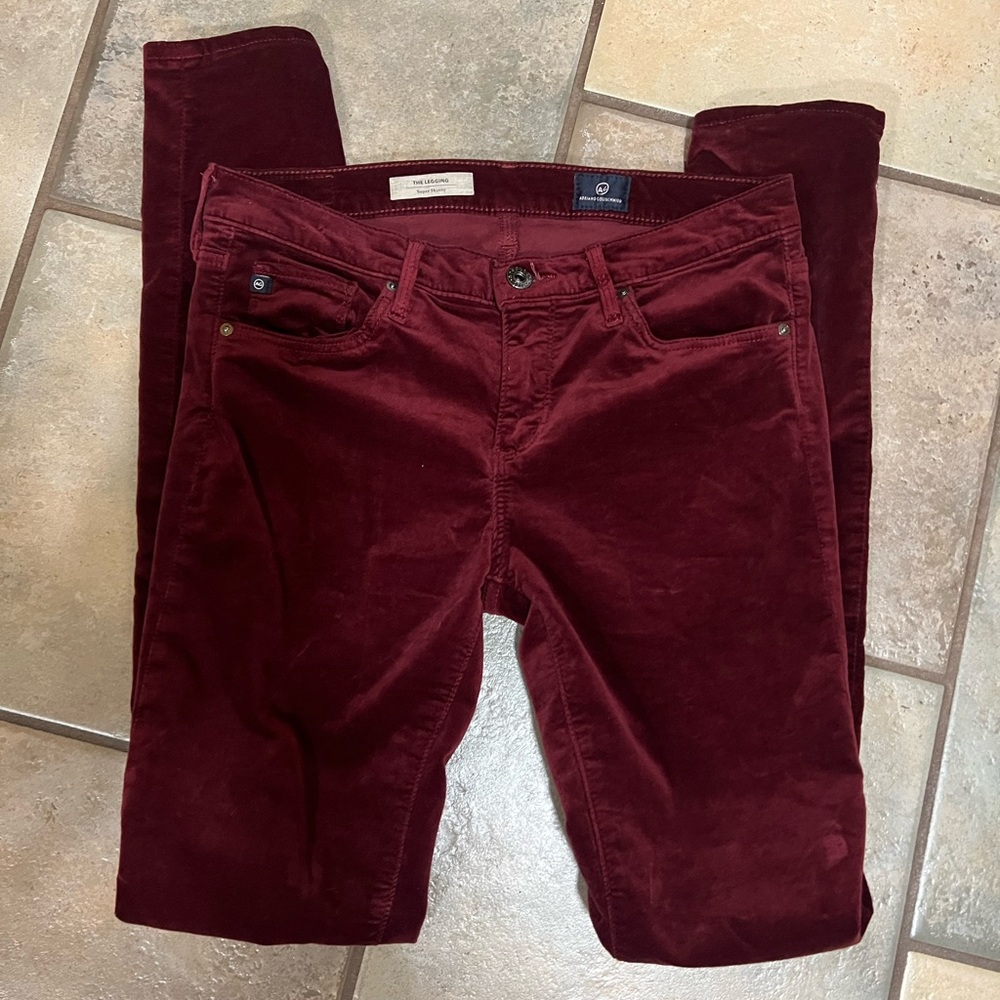 AG Burgundy Corduroy Trousers